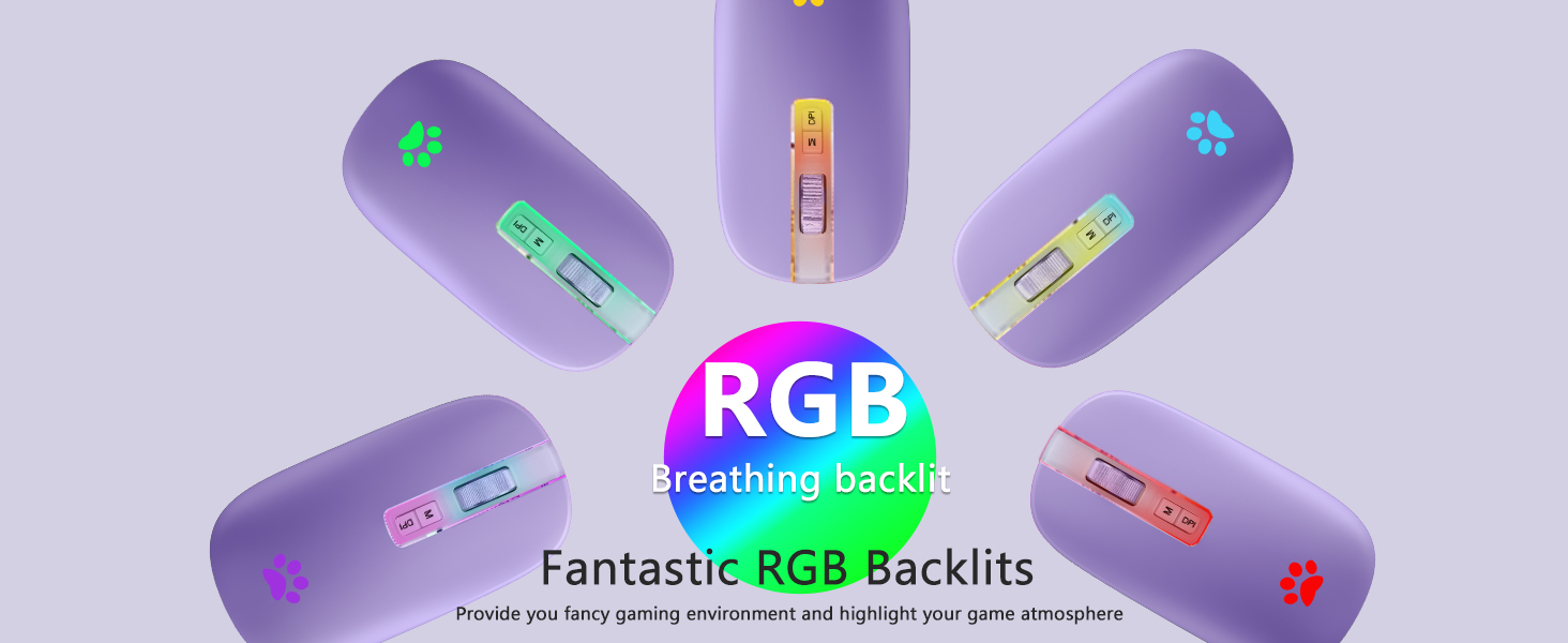 7 different colorful breathing lights usb mouse computer mouse