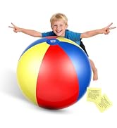 Nujzuir Beach Ball Diameter 28''/semi-Circumference 44'' Extra Large Inflatable for Summer Pool P...