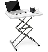 Magshion Folding TV Tray Table with Double Cross, Height Adjustable Portable Side Table for Meals...