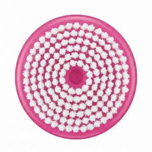 Conair FCB6-compatible facial cleansing brush head with soft white bristles and pink base