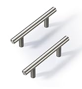 Veise 30 Pack Cabinet Handles, 3 Inch Hole Center Brushed Nickel Kitchen Cabinet Dresser Drawer P...