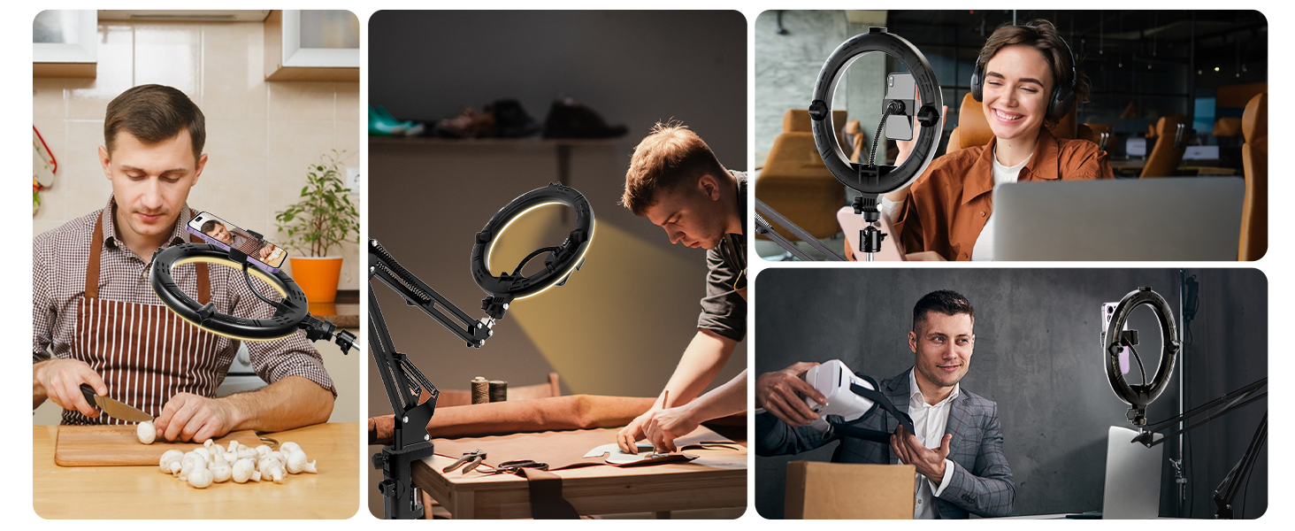 overhead phone mount with light