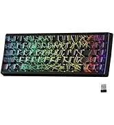 HITIME x XVX M67 60% Percent Keyboard Wireless, QMK/VIA Black Spider Web Gaming Keyboard, Tri-Mod...