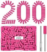 Rolybag 200 Pcs Nail Drill Bits Sanding Bands for Nail Drill, 240 Grit Small Sanding Bands with 2...