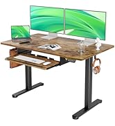Claiks Standing Desk with Keyboard Tray, Standing Desk Adjustable Height, Raising Desks for Home ...