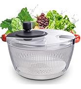 Salad Spinner Large, Fruit Washing Bowl with Strainer, Quick and Easy Use Lettuce Spinner, Fruits...