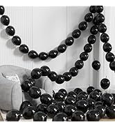 Adeyoo Black Linking Balloons, 100 Pcs 6 Inch Quick Link Latex Balloons with Tail for Balloon Arc...