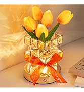 Tulip Flower Lamp–Birthday Gifts for Women/Mom, 3 Colour Infinitely Dimming Battery Powered Small...