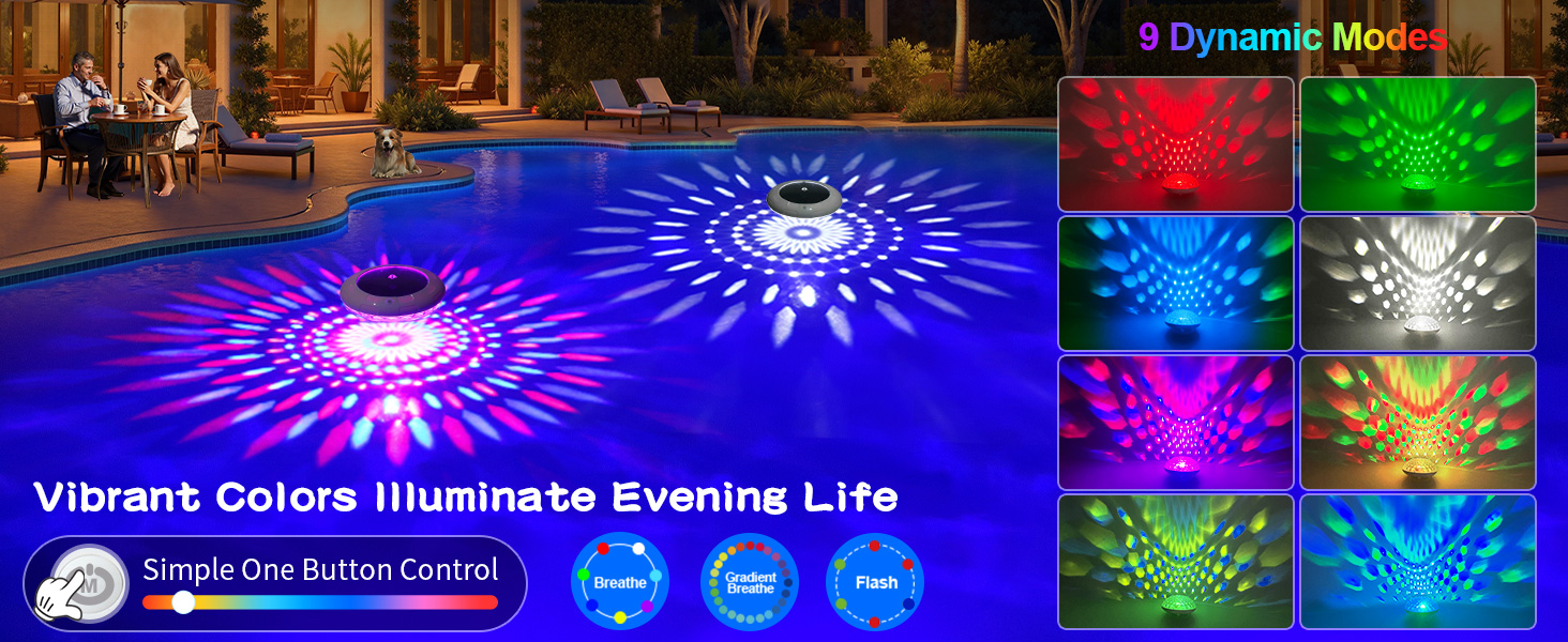 floating solar pool lights