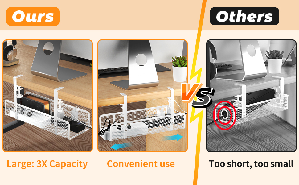 Under Desk Cable Management Tray