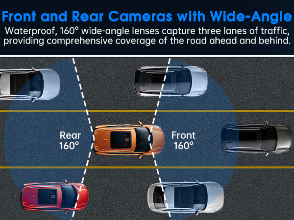 car camera - dash cam front and rear