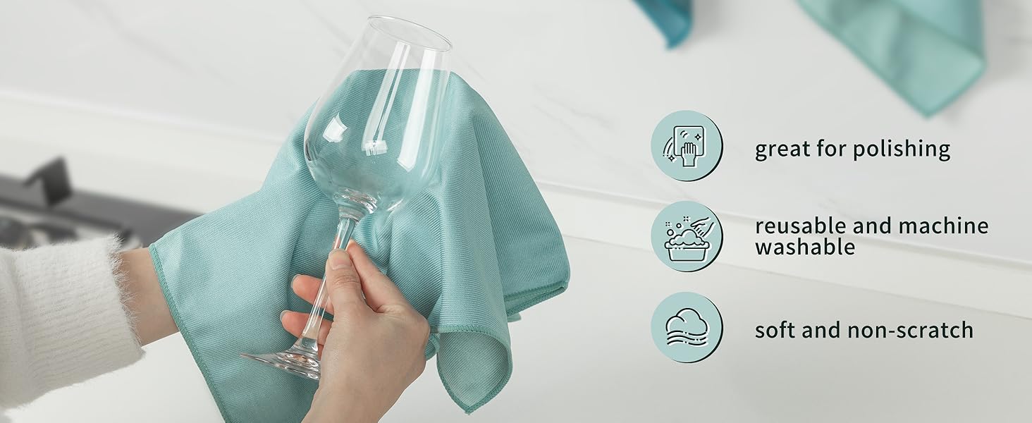 MR.SIGA Ultra Fine Microfiber Cloths for Glass