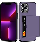 SAMONPOW for iPhone 13 Pro Case Wallet with Card Holder Hybrid Dual Layer Cases Heavy Duty Protec...