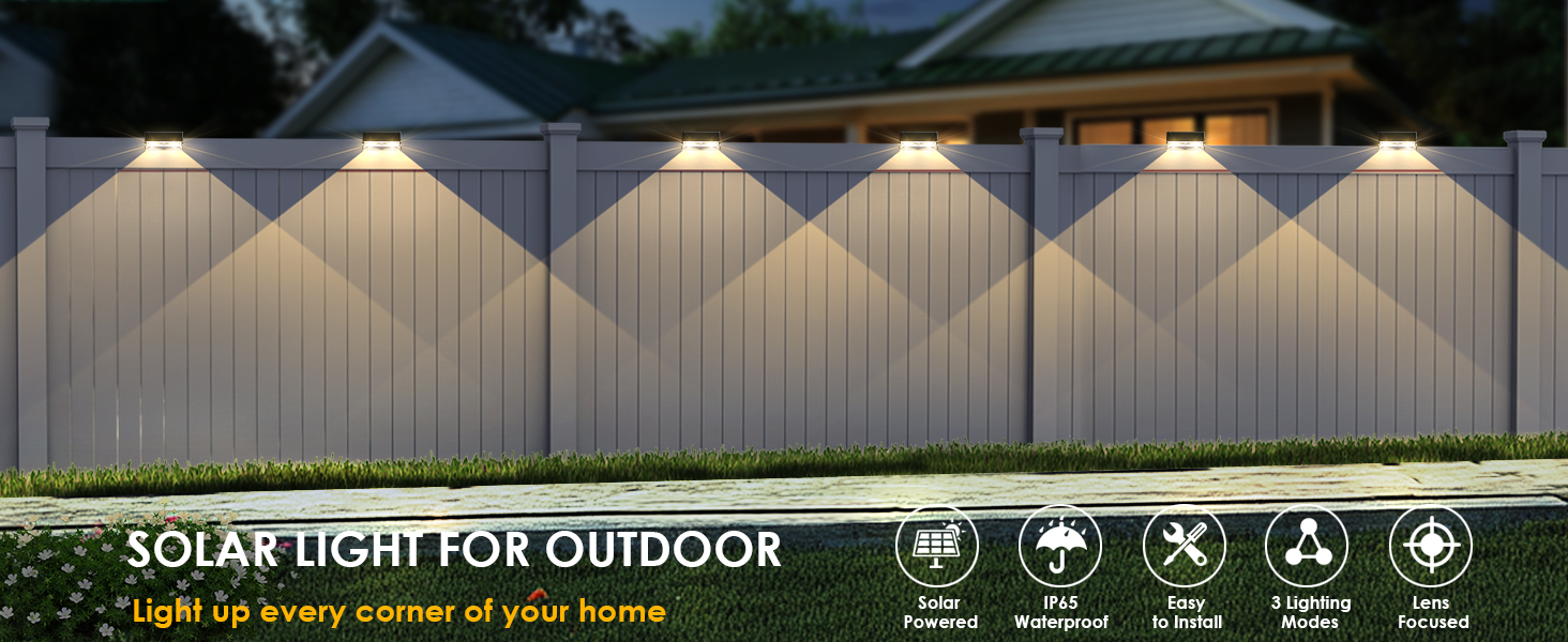 solar fence lights outdoor