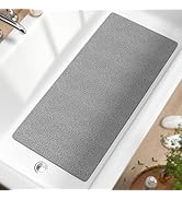 HITSLAM Bathtub Mat Non Slip, 35 x 16 Inch Long Soft PVC Loofah Shower Mat, Bath Mat for Tub With...