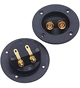 TWTADE 2 Pcs Subwoofer Box Terminal 3-Inch Round Binding Post 2-Way Speaker Car Stereo Screw Cup ...