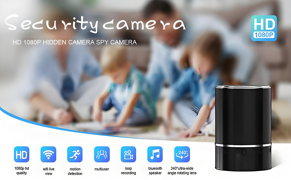 Bluetooth speaker with hidden camera