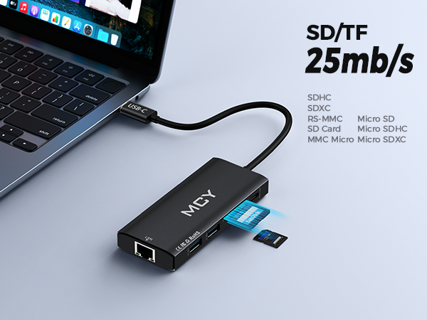 sd/tf card reader usb c dock