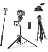 Ulanzi MT-78 Extendable Phone Tripod, 72.83" Selfie Stick Camera Stand | Metal, Auto Open, 2 in 1...