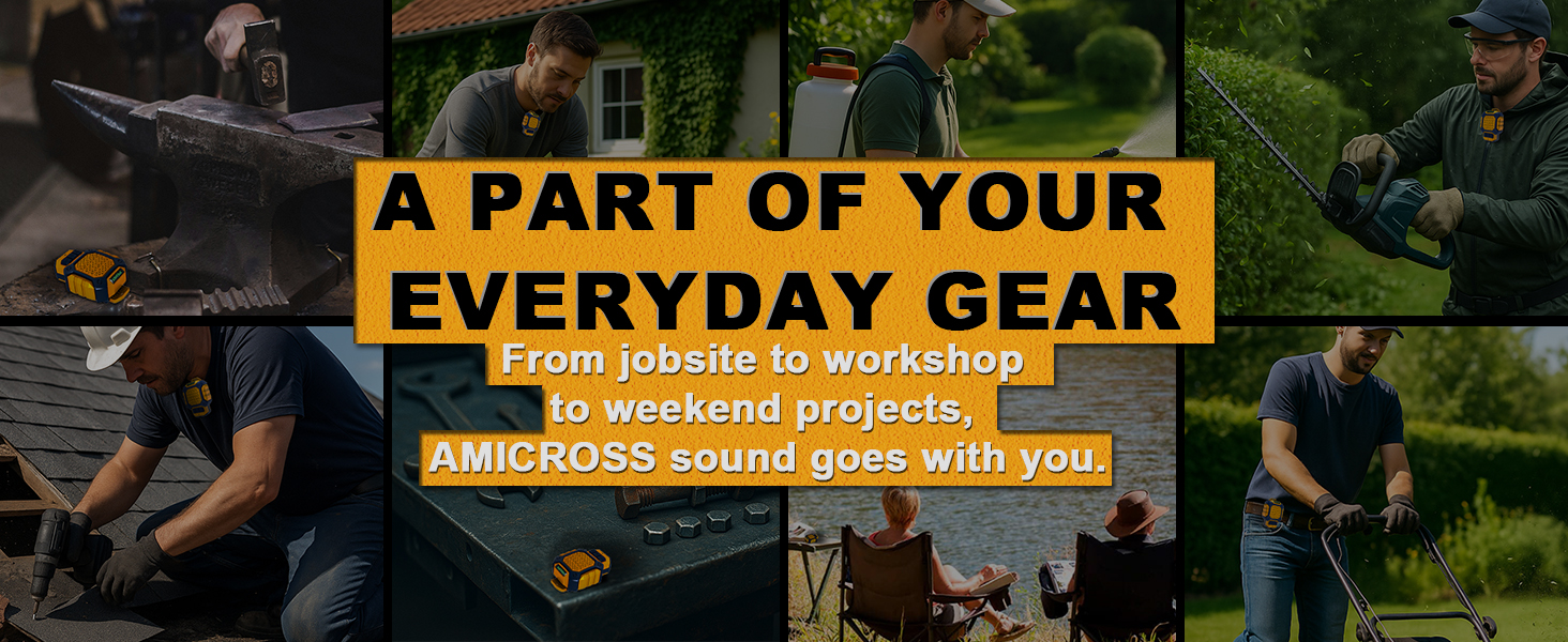 Wearable Bluetooth Speaker, IP56 Waterproof Clip On Wireless Portable Speaker