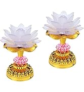 LACGO(Pack of 2 LED Lotus Buddhist Lights Color-Changing Gradient Buddha Lotus Lamps Plug in or B...