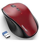 TECKNET Wireless Mouse, 2.4G USB Computer Mouse with 6-Level Adjustable 3200 DPI, 30 Months Batte...