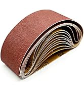 Sunxeke 12 Pack 3x21 Inch Sanding Belts, 80/120/150 Grit Mixed,Aluminum Oxide Abrasive Belts for ...