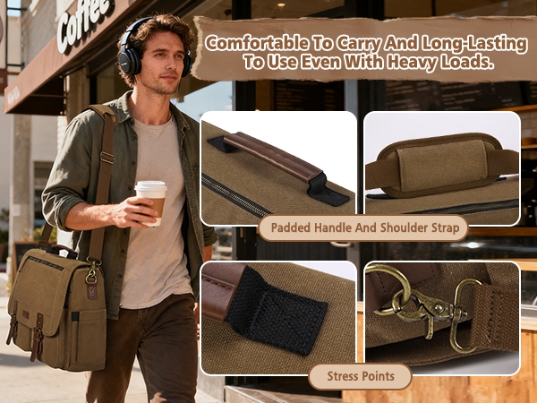 messenger bag for men canvas 15.6 17 17.3 inch laptop bag briefcases