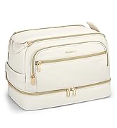 Hanke Dual-Layer Travel Toiletry Bag, Lightweight Wide-open Makeup Bag