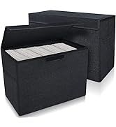 Leffis 2 Pack Collapsible Comic Book Storage Box 15.5" X 7.5" X 11.3", Short Comic Book Box with ...