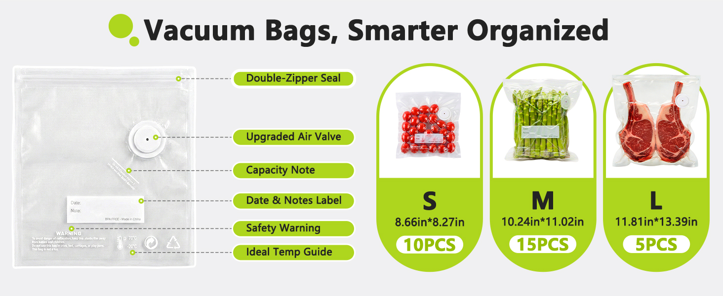 Unique vacuum bags
