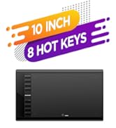 Drawing Tablet, New Upgrade UGEE M708 10 x 6 Inches Digital Graphics Tablet with 8 Hot Keys, 8192...