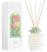 COCORRÍNA Gypsum Flower Reed Diffuser - Clean Linen Scent, 6.76 oz Oil with 8 Sticks, Long - Last...