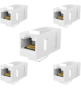 PBAEGAV CAT6 RJ45 Keystone Couplers,5 Pack UTP Ethernet Keystone Jack Female to Female for Cat6/C...
