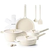SENSARTE Ceramic Cookware Set, Pots and Pans Set Nonstick, Non-toxic Healthy Induction Cookware, ...