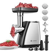 AAOBOSI Meat Grinder, 3-In-1 Meat Grinder Electric [2800W Max] with 2 Blades,3 Plates,Sausage Stu...