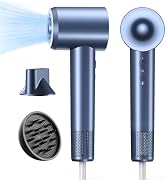 Hair Dryer with Diffuser, High-Speed Ionic Blow Dryer 150k RPM Fast Drying | Professional Quiet C...