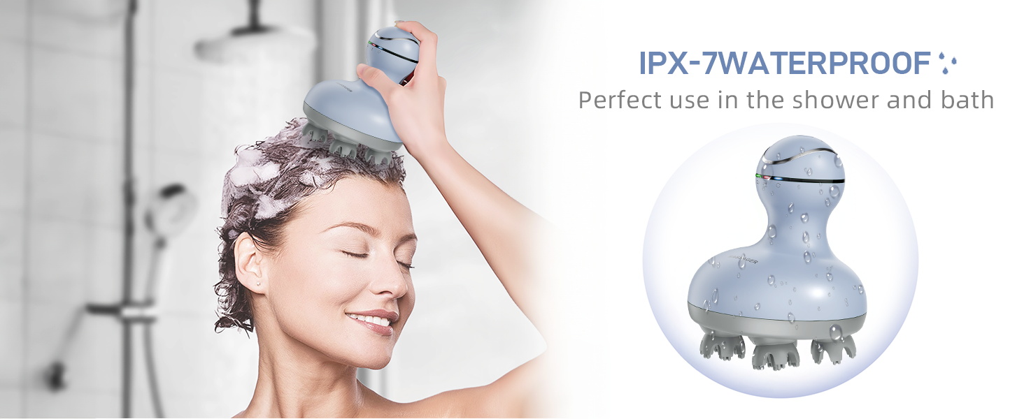 cotsoco Electric Scalp Head Massager with 4 Heads 84 Nodes for Hair Growth and Stress Release