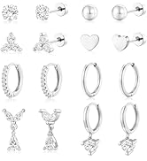 Adoyi 9 Pairs Gold Hoop Earrings Set for Womens Twisted Huggie Hoops Earrings 14K 18K Gold Plated...