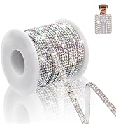 10-Yards Rhinestone Ribbon Self Adhesive, 2-Rows Bedazzling Crystal Diamond Sticker, 0.45CM Wide ...