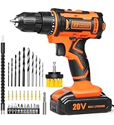 20v Drill Driver Set,Cordless Drill with Battery and Charger,LED Tools Kit,25+1 Torque Setting an...