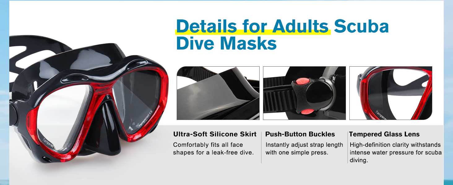 Swim Goggles Adult with Nose Cover, Clear Diving Mask Wide View No Blurring for Men Women Youth