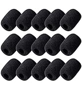 15 Pack Foam Microphone Windscreen, Lapel Headset Microphone Sponge Mini Foam Cover Shield Protec...