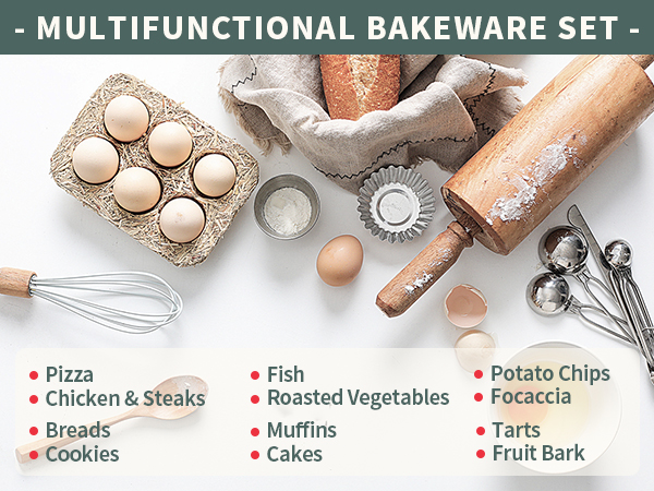 multifunctional bakeware set for meat Pizza Chicken Bread Cookie Fish Vegetables Muffin Cakes