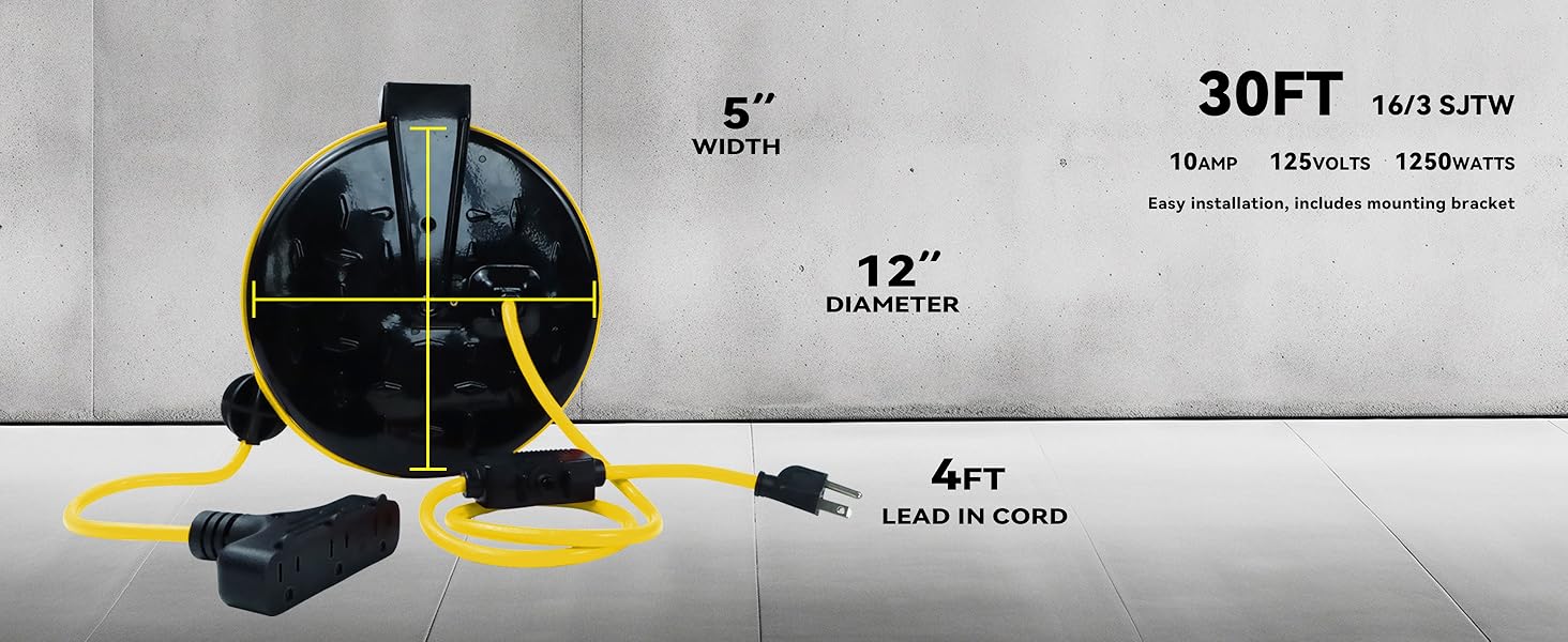 30 ft extension cord reel