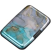 ELFISH Mini RFID Aluminum Wallet Credit Cards Holder Business Card Case Metal ID Case for Men Wom...