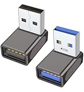 Jadebones 90 Degree USB 3.0 Adapter (2 Pack), Up and Down Angle USB-A Male to Female Extender Con...