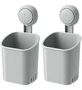 LEVERLOC Powerful Suction Toothbrush Holder 2 Pack, Removable Drill-Free Wall Shower Holder for T...