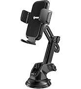 IPOW Car Phone Holder [Powerful Suction &amp; Flexible Arm] 5 In 1 Hands-Free Phone Mount for Car Win...