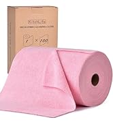 KitchLife Microfiber Cleaning Cloth Roll, 100 Pack - Tear-Away Towels, Lint-Free, Reusable, Washa...